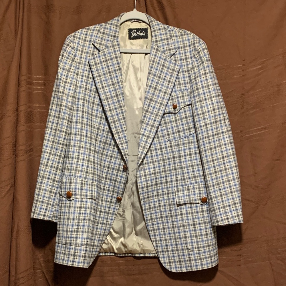 Vintage Bullock’s Men's Blazer in Blue and Gray Plaid